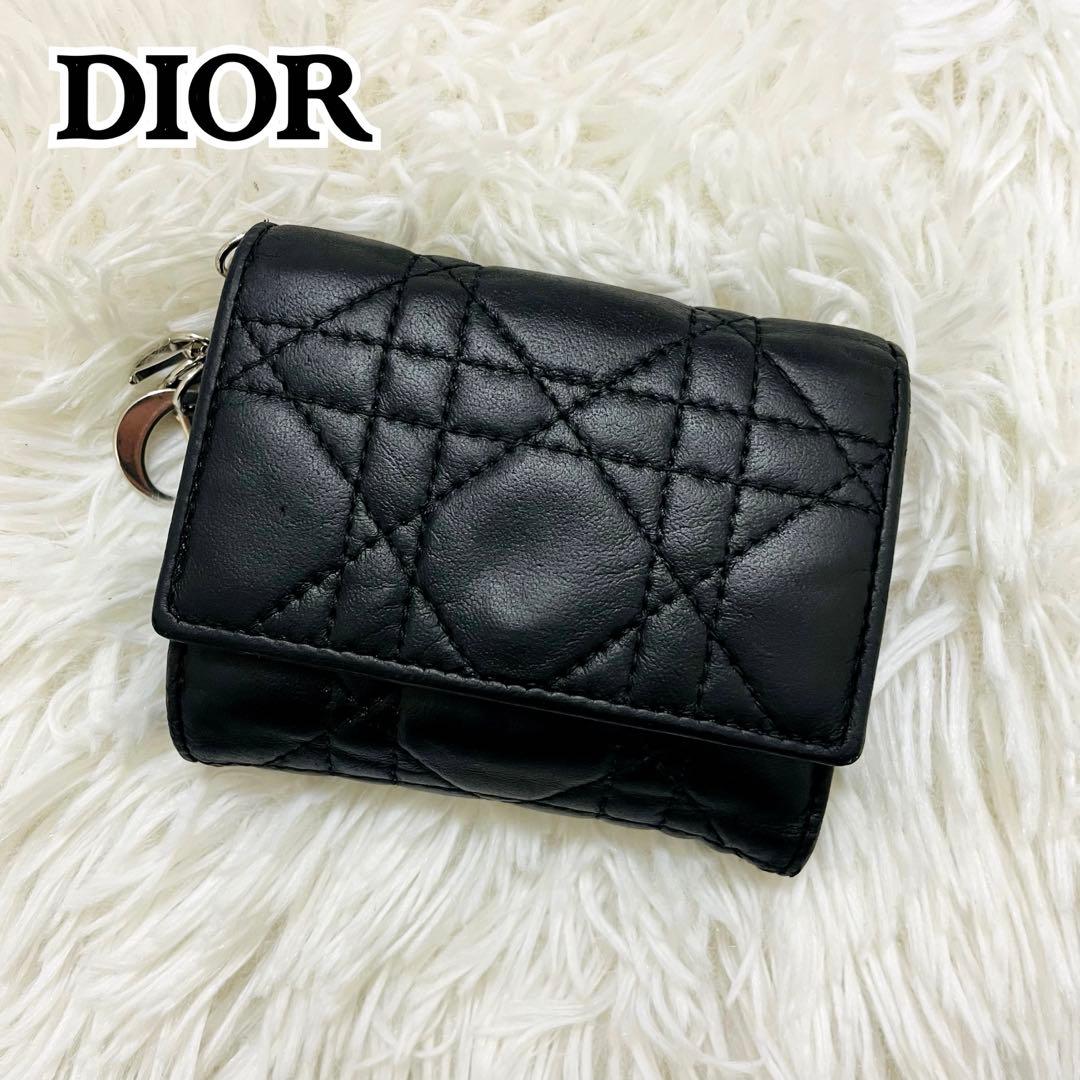 【ららり】極美✨ディオール✨三つ折り財布 カナージュ ロータス