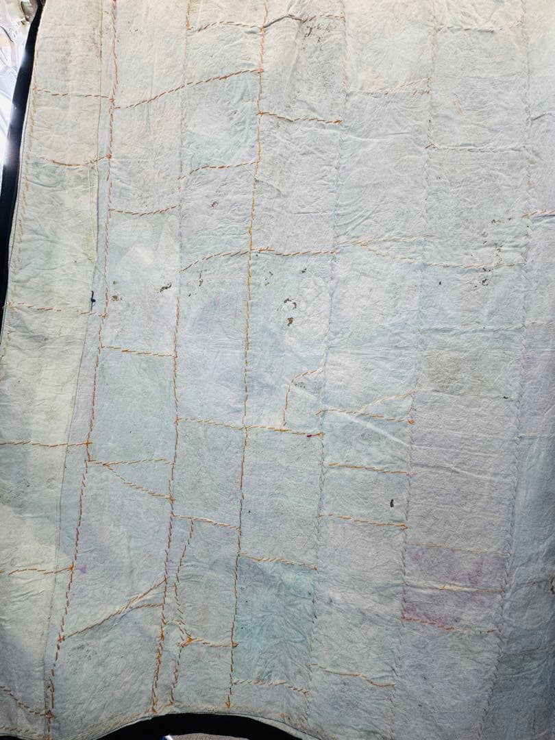 【新品未使用】【特大約3畳】インド豪華アンティーク刺繍ラグ 、カバー（緑