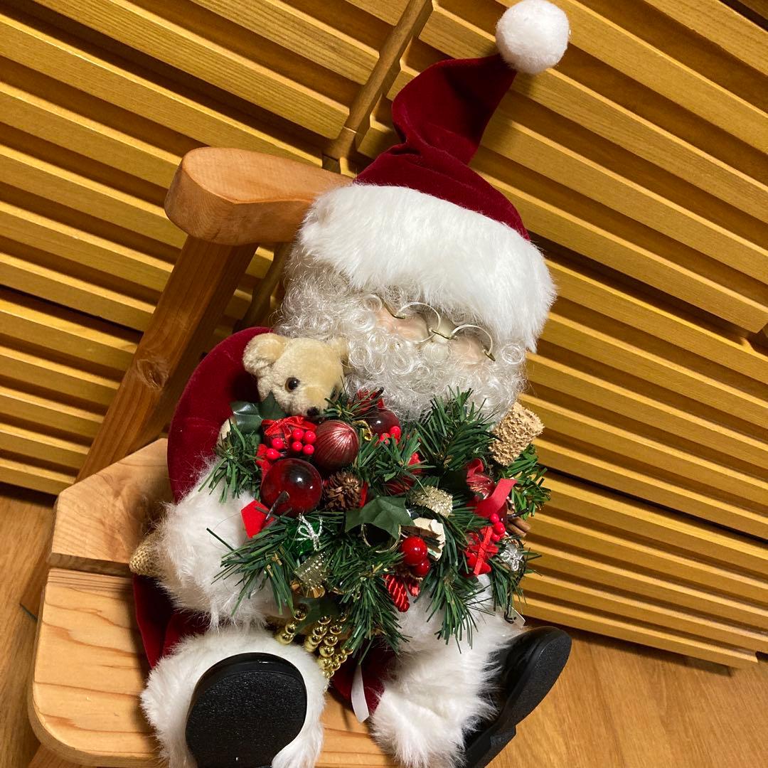 1990年代　アメリカン　ヴィンテージ　サンタクロース　クリスマス　ドールと椅子