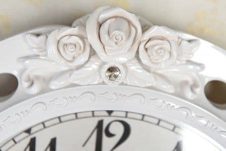 要問合わせ♥️薔薇空間♥️壁掛け時計　掛時計　時計　薔薇　ローズ　ロココ調　白