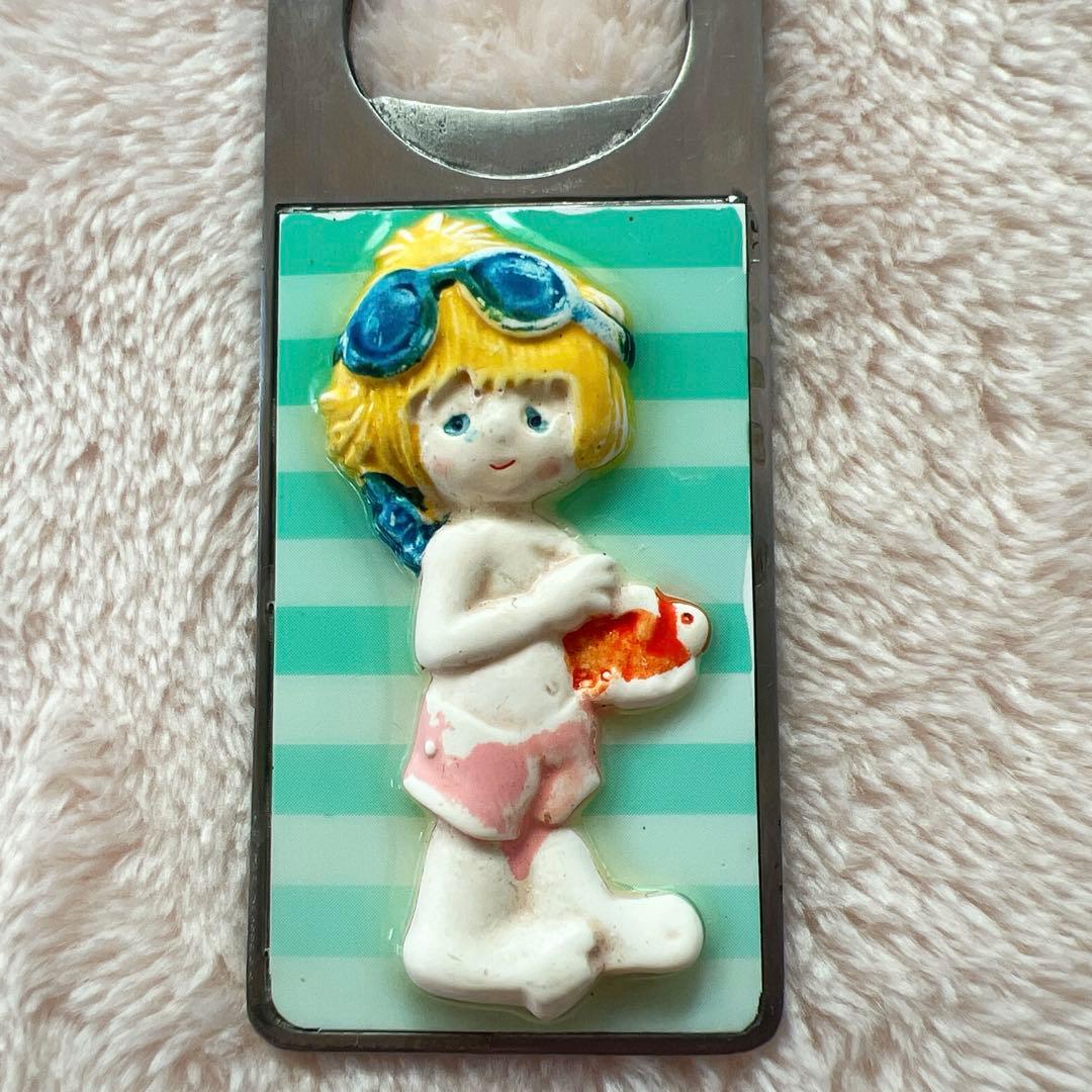 昭和レトロ ビンテージファンシー栓抜き型キーホルダー 7点 1980年代