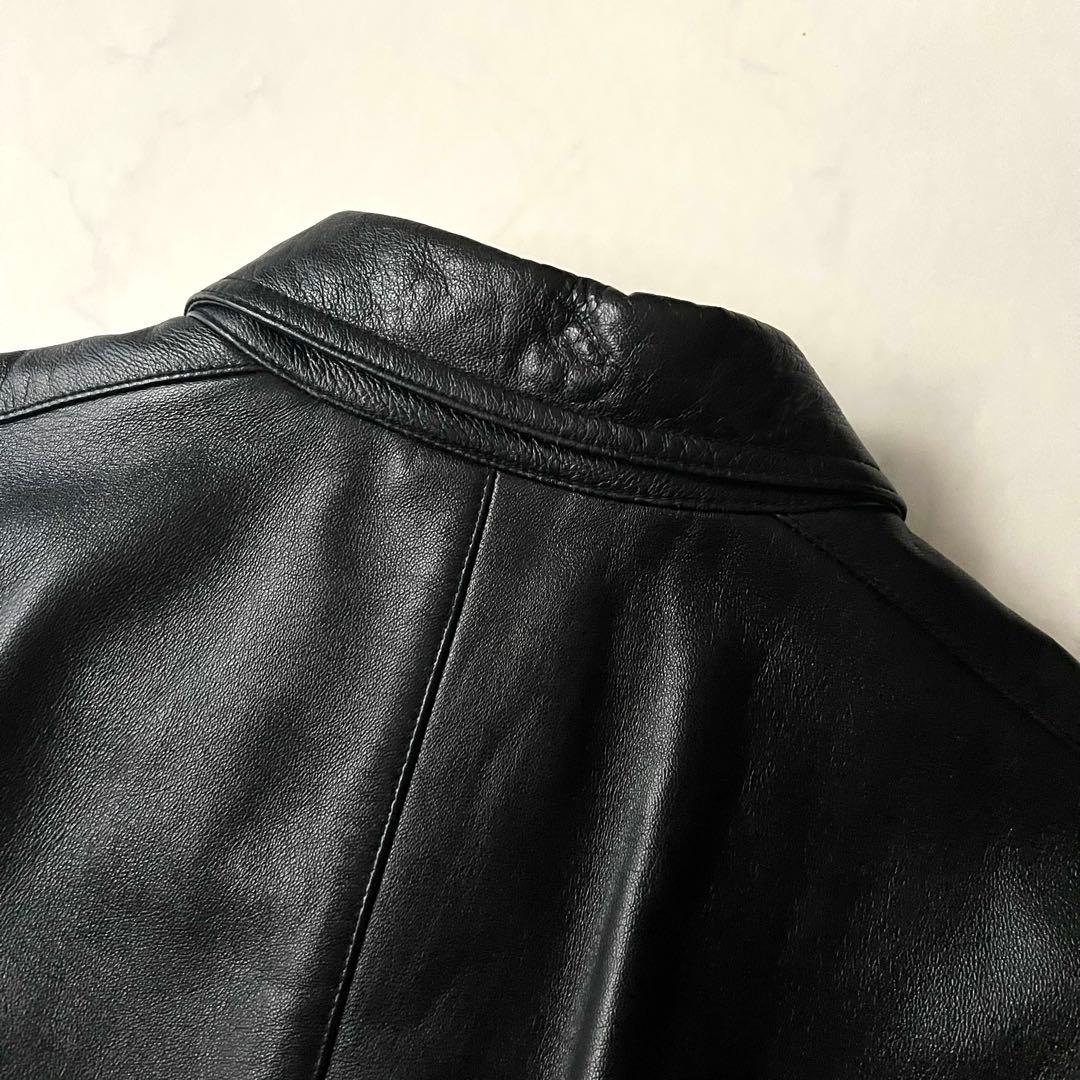 希少 ヴァレンティノガラヴァーニ レザージャケット 羊革 ブラック 黒 48 L