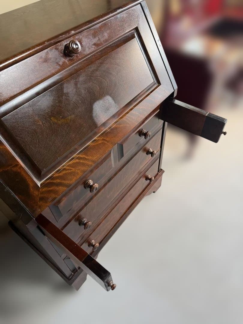 北海道民芸家具 ライティングビューロー カバ材 書斎収納