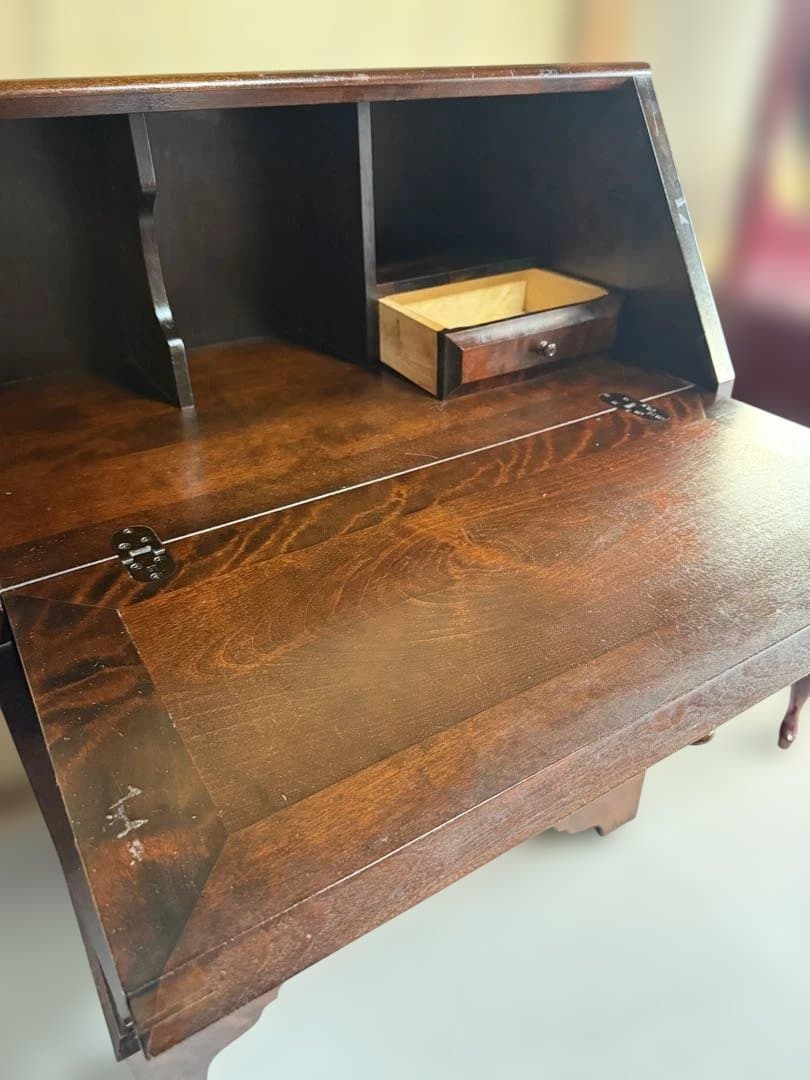 北海道民芸家具 ライティングビューロー カバ材 書斎収納