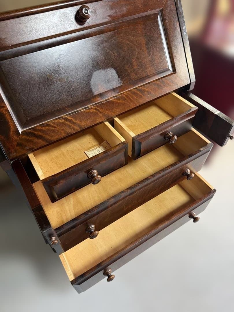 北海道民芸家具 ライティングビューロー カバ材 書斎収納