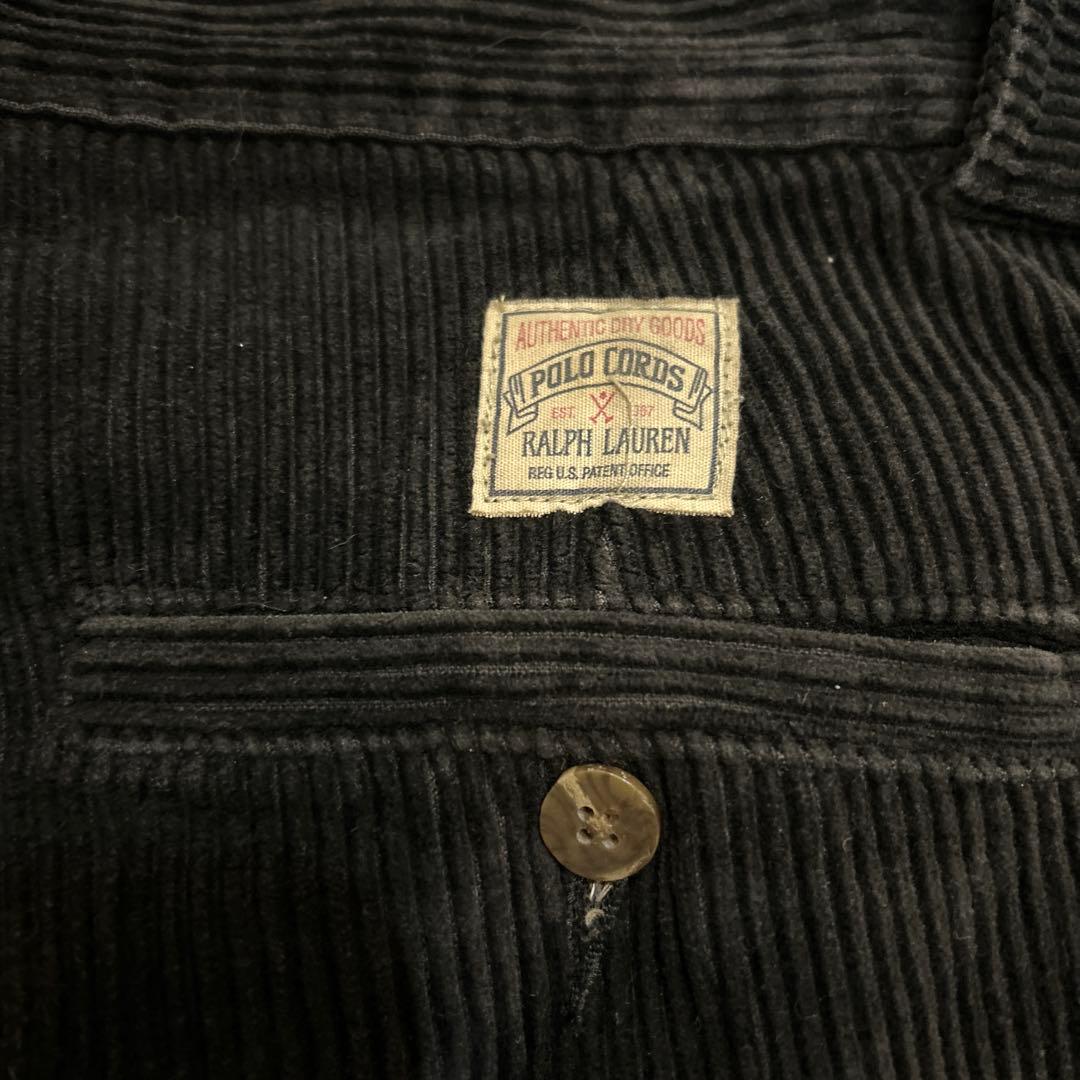 90s ラルフローレン　USA製 コーデュロイパンツ　ブラック