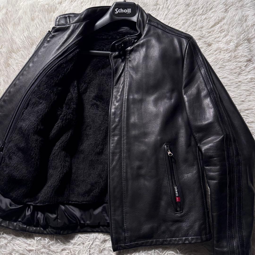 美品/激レア✨schott ライダースジャケット　147 本革　ブラック　38