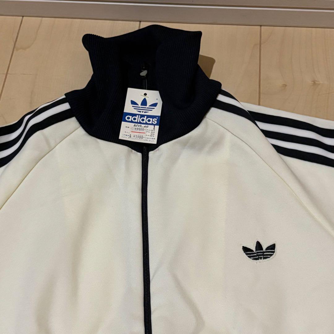 80s adidas トラックジャケット　セットアップ 白黒1号