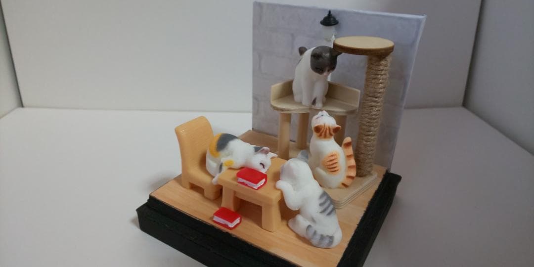 ねこのお遊びジオラマ