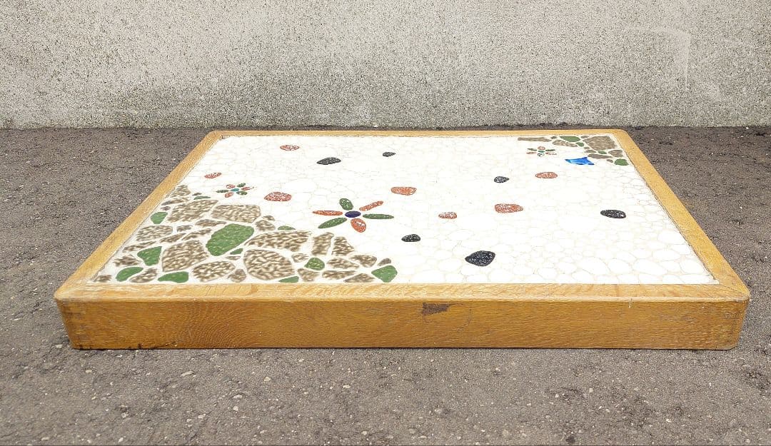 昭和レトロ ストーブ台 薪ストーブ タイル 木枠 古民家 アンティーク