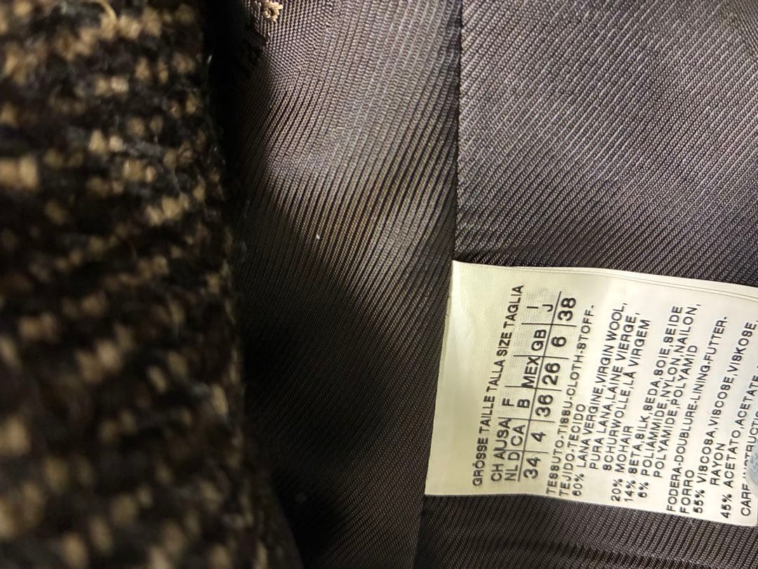 マックスマーラ　コート　ツィード　ファー（ミンク）　サイズ 38 MaxMara