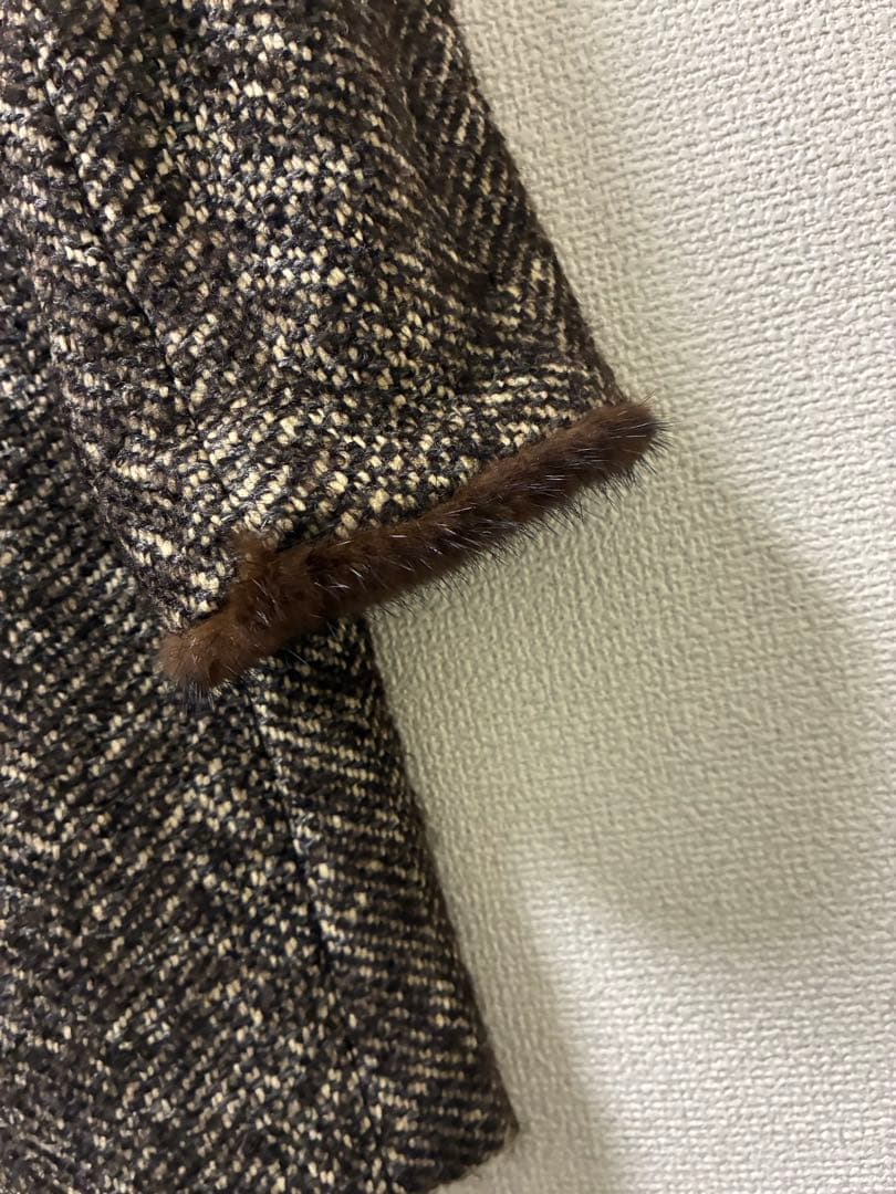 マックスマーラ　コート　ツィード　ファー（ミンク）　サイズ 38 MaxMara