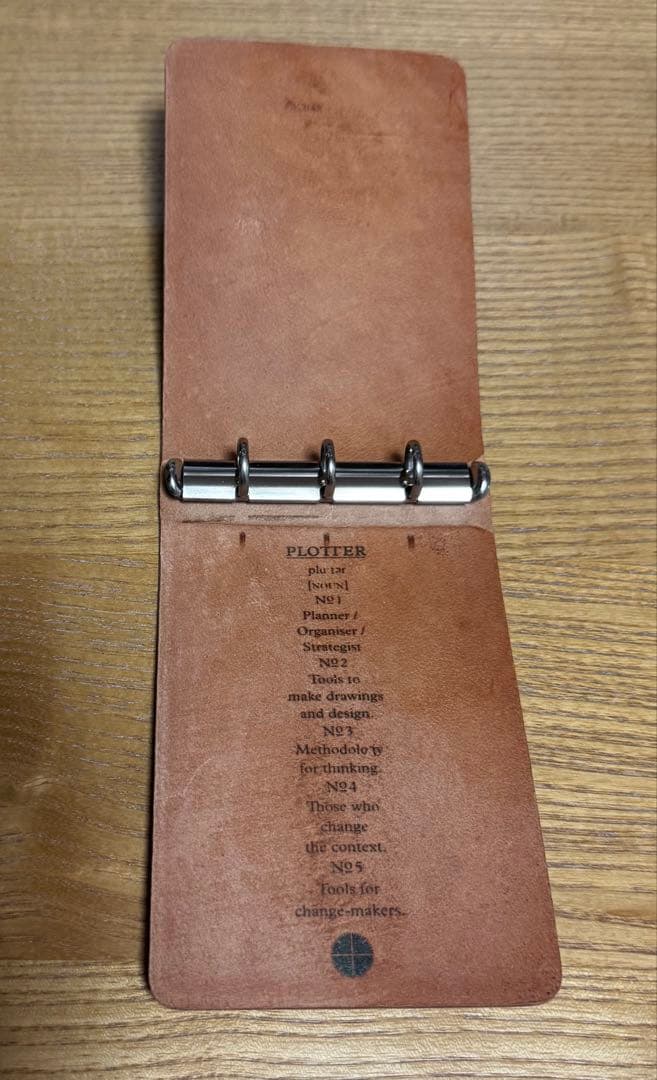 plotter ムラ染めコードバン 3穴リングレザーバインダー