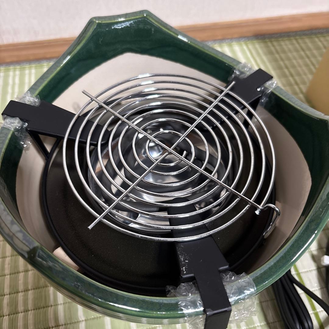 野々田 丸型 織部 H605 シーズヒーター 茶道具　茶道　電熱器 卓上火鉢