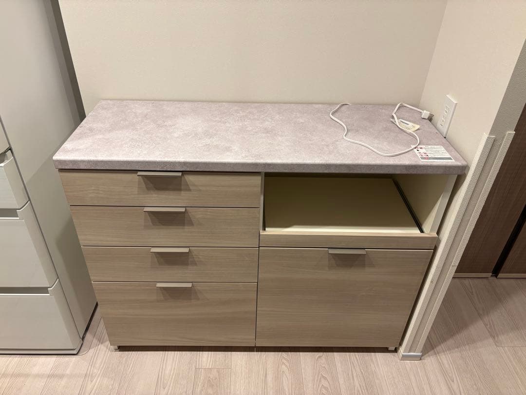 パモウナ カウンター 幅120cm 奥行45cm 高さ94cm シルキーナット