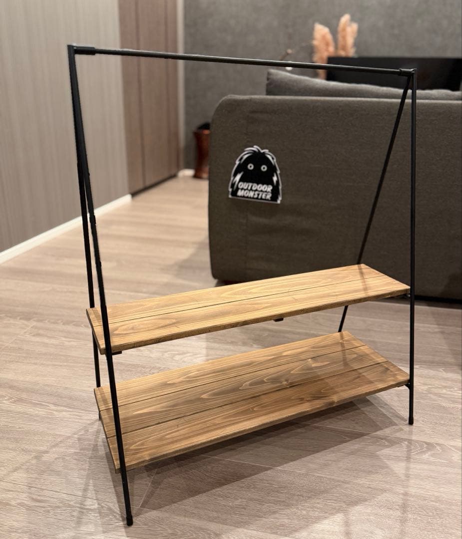 アイアン工房　アイアンテーブル ハンガーラック 収納3点セット IGTテーブル