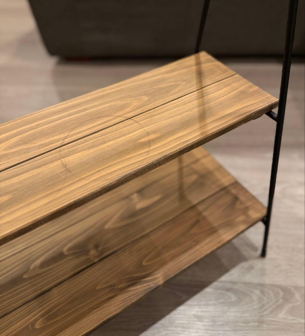 アイアン工房　アイアンテーブル ハンガーラック 収納3点セット IGTテーブル