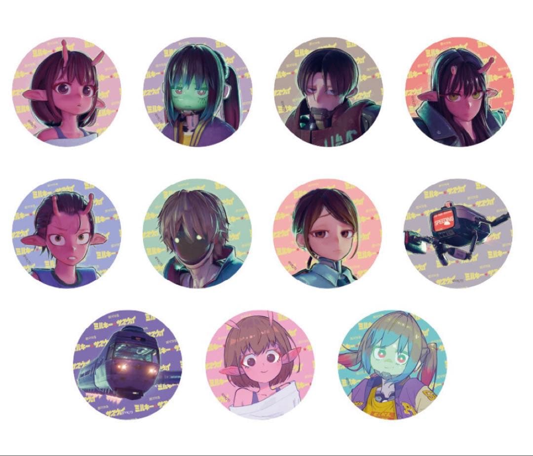 銀河特急 ミルキー☆サブウェイ ヴィレヴァン 缶バッジ コンプセット