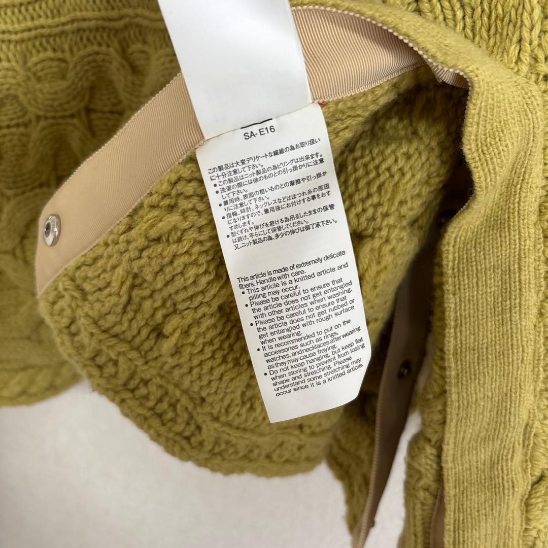 S00098 sacai ミドルネック ケーブル編みニット ポンチョ 2WAY