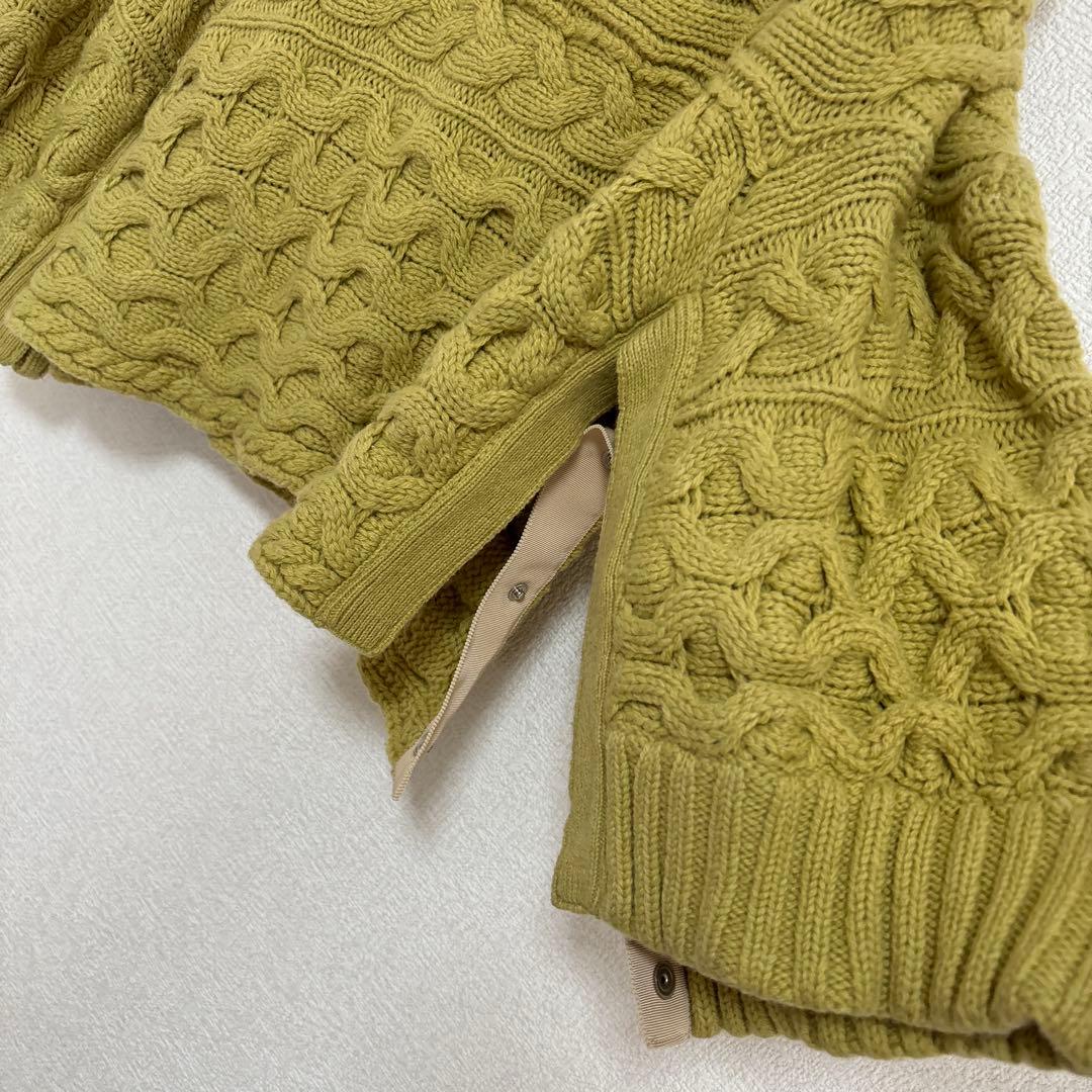 S00098 sacai ミドルネック ケーブル編みニット ポンチョ 2WAY
