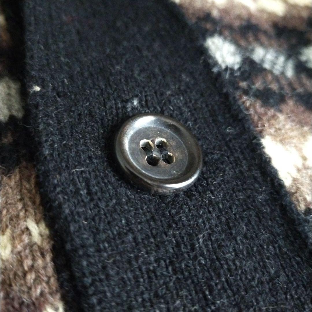 コムデギャルソンオム 80s 銀タグ ノルディック柄ウールカーディガン 製品洗い