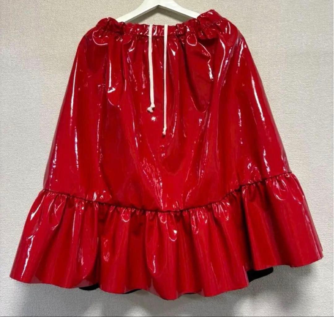 コムデギャルソンガール　希少赤エナメルスカート