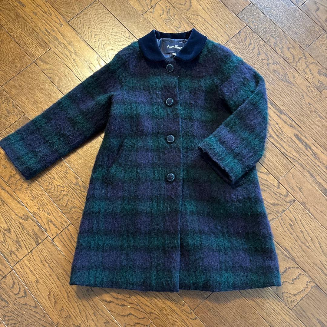 familiar ファミリアモヘアチェックコート130