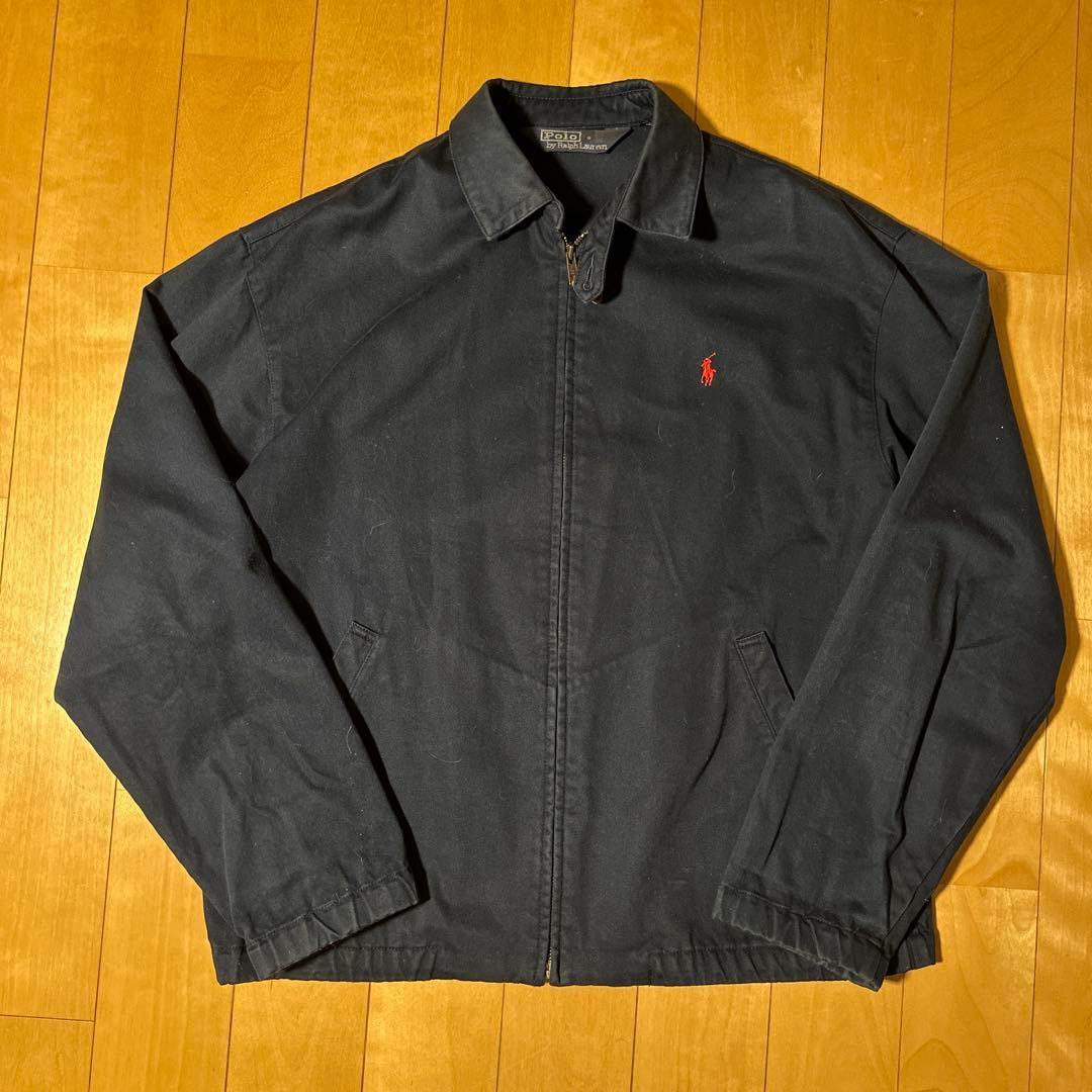 90s Polo Ralph Lauren スイングトップ ネイビー 刺繍ロゴ