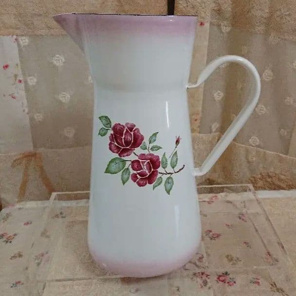 イマン スカーレットローズ ジャグ ポット 花柄 ホーロー Imane