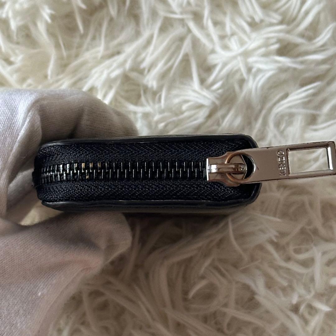 ✨️美品✨️ ケンゾー ケース タイガー 型押し レザー 黒 コンパクト