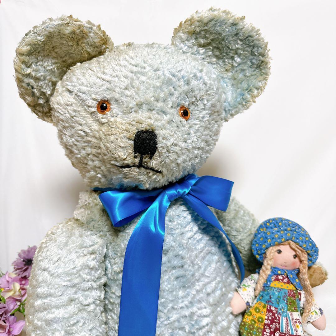 2/18 チャーリー様　✨レア✨❤️特大❤️ブルーのアンティークベア