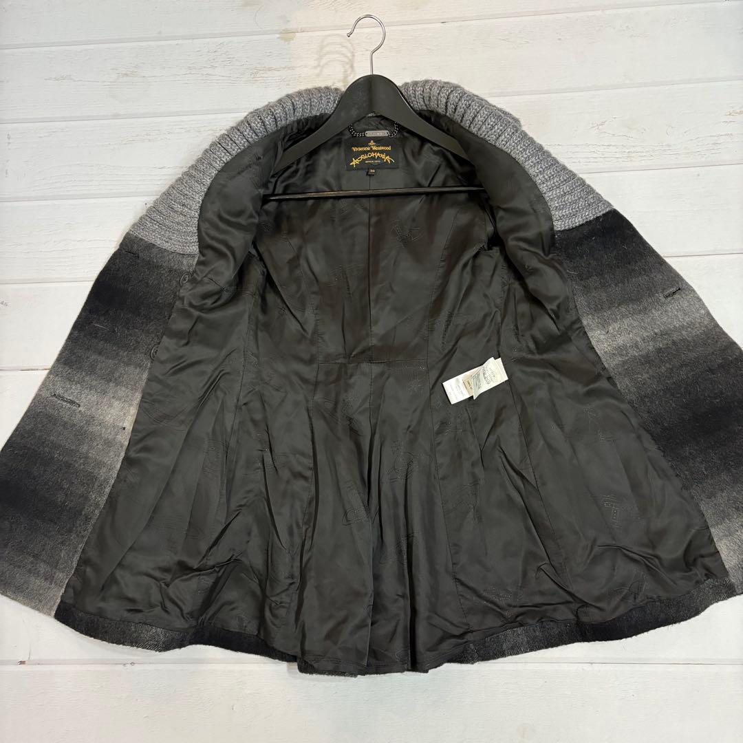 美品✨ヴィヴィアンウエストウッド ショールカラー ダブル コート チェック 38