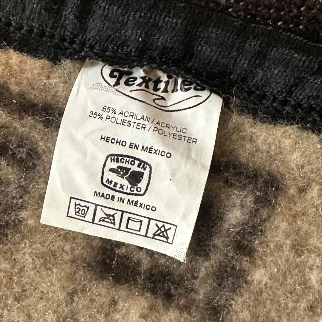 メキシコ製 アステカポンチョ | メキシカンラグ ネイティブ柄 ブラウンベージュ