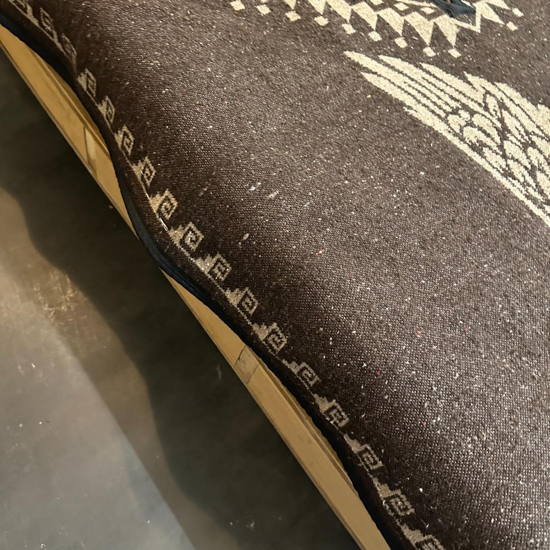 メキシコ製 アステカポンチョ | メキシカンラグ ネイティブ柄 ブラウンベージュ