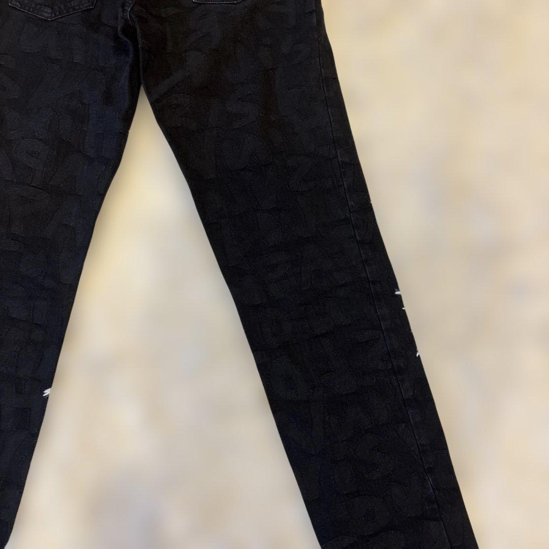 ルイヴィトン モノグラムグラフティ総柄 ブラックデニム ３４インチ