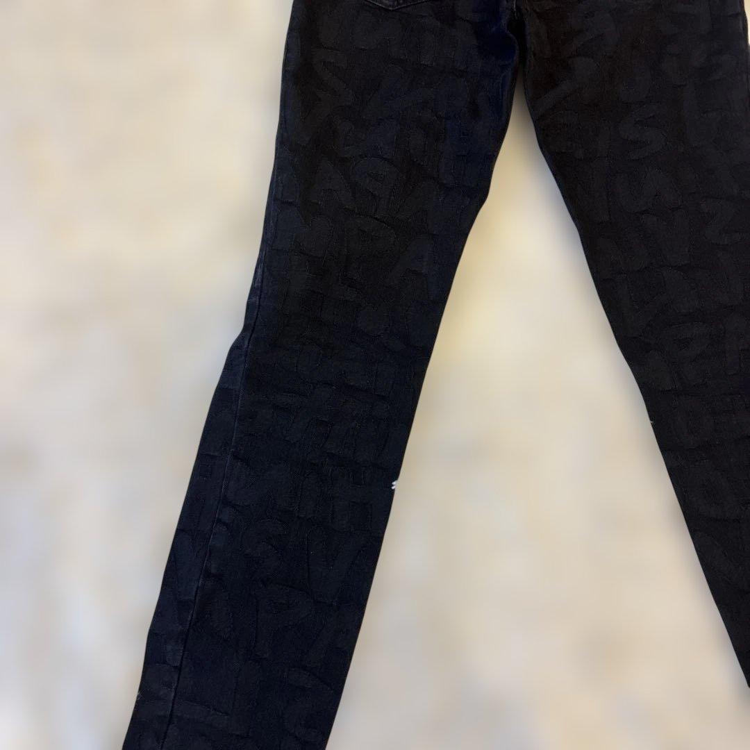 ルイヴィトン モノグラムグラフティ総柄 ブラックデニム ３４インチ