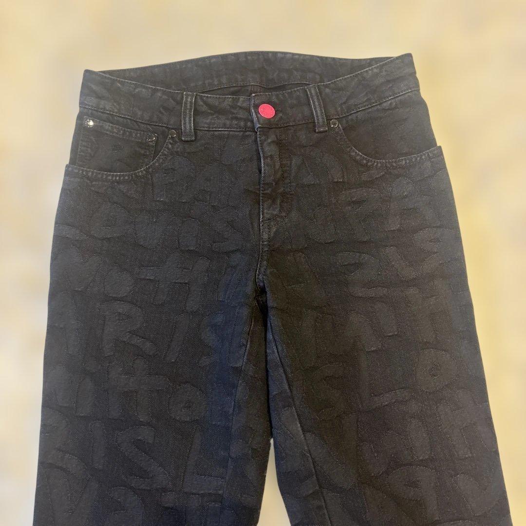 ルイヴィトン モノグラムグラフティ総柄 ブラックデニム ３４インチ