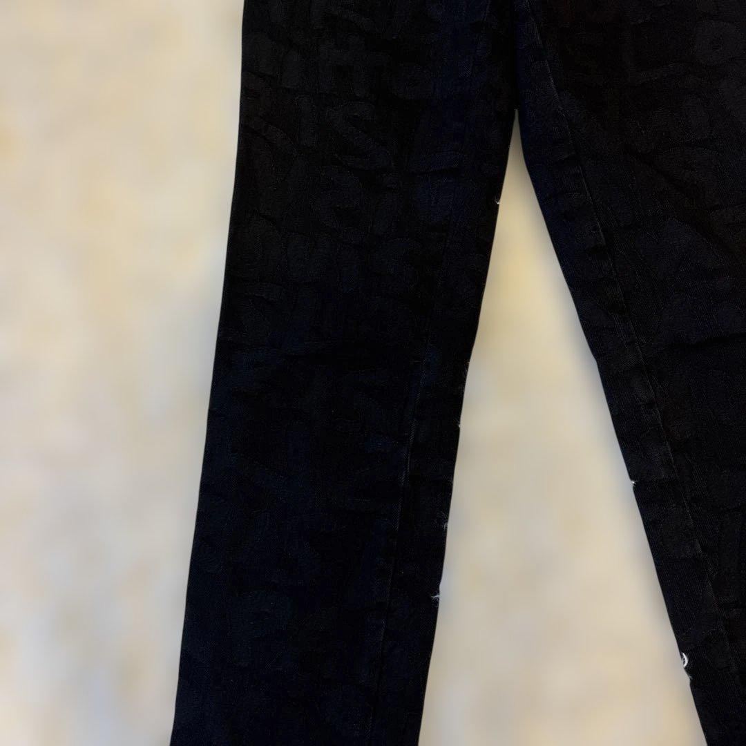 ルイヴィトン モノグラムグラフティ総柄 ブラックデニム ３４インチ