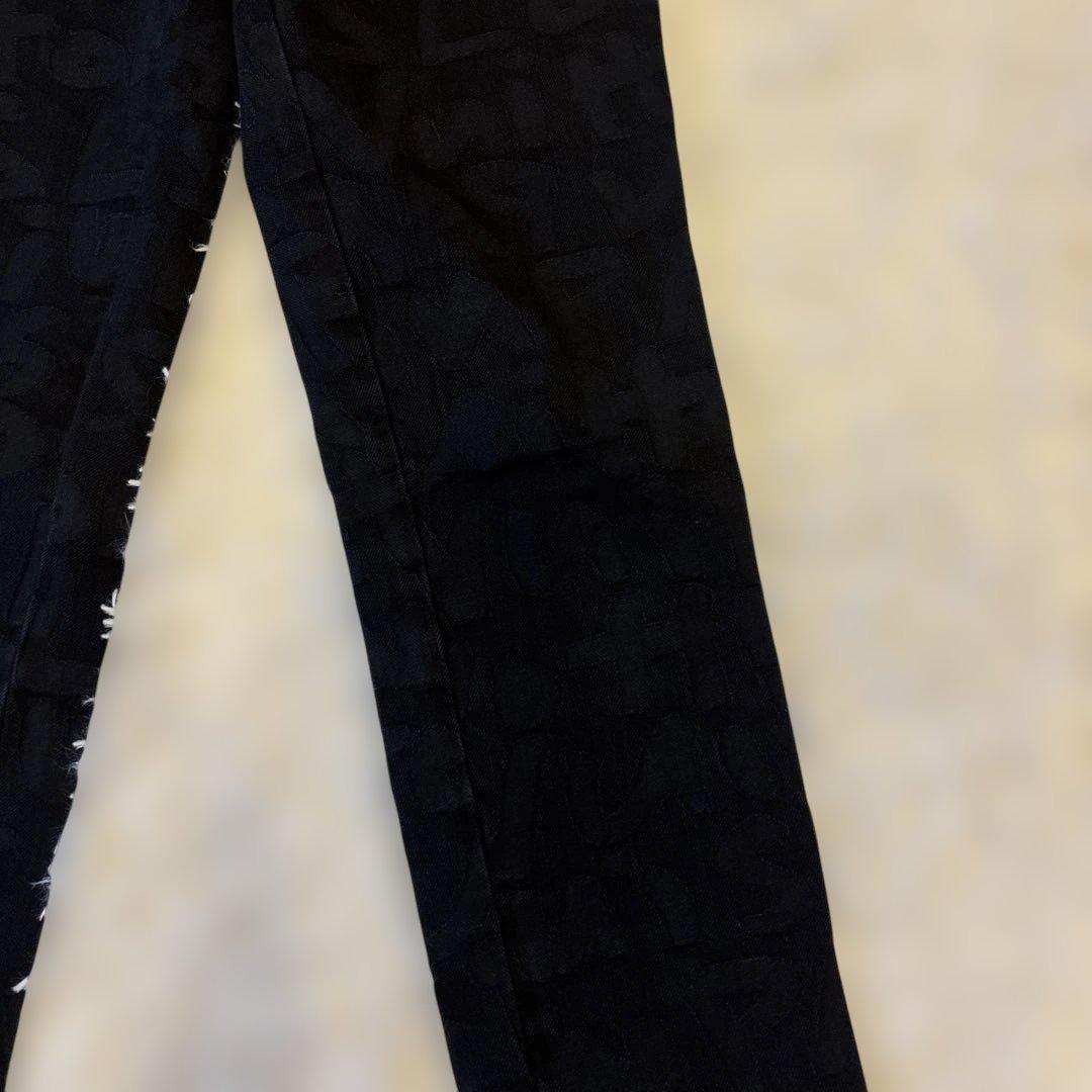 ルイヴィトン モノグラムグラフティ総柄 ブラックデニム ３４インチ