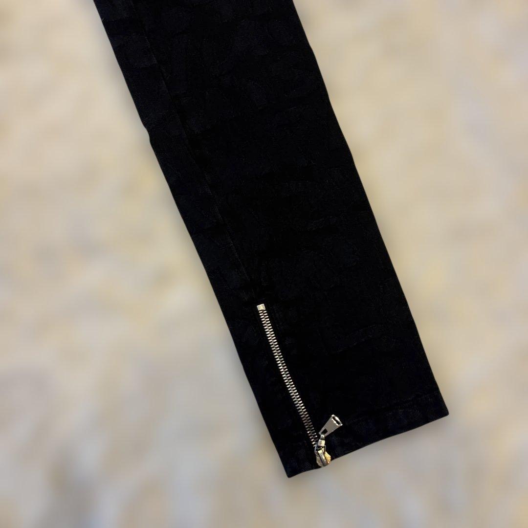 ルイヴィトン モノグラムグラフティ総柄 ブラックデニム ３４インチ