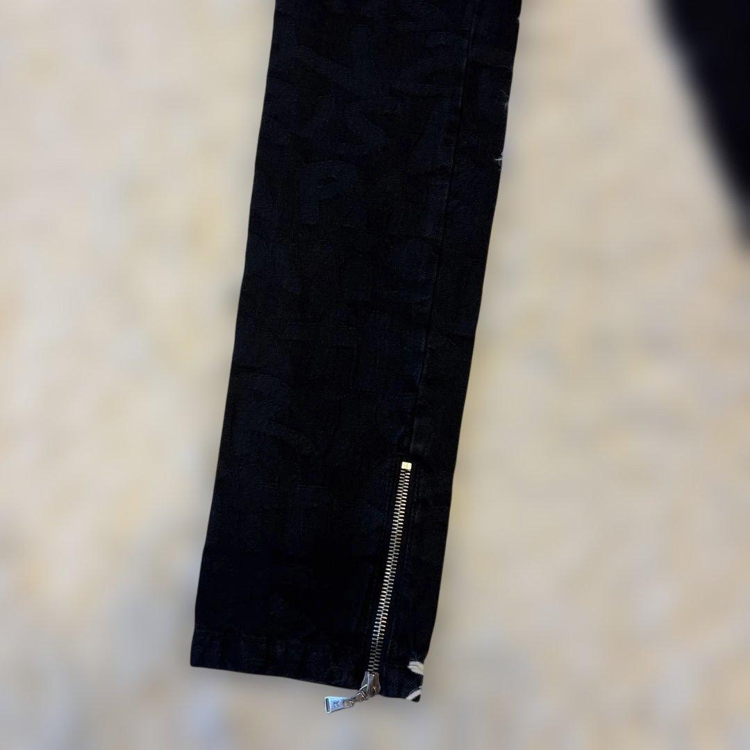 ルイヴィトン モノグラムグラフティ総柄 ブラックデニム ３４インチ