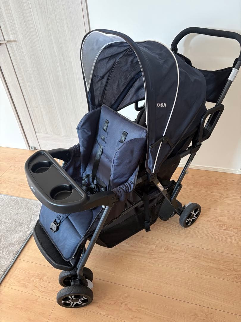 KATOJI 2人乗りベビーカー/2人でゴー/リアシート付き/二人でゴー