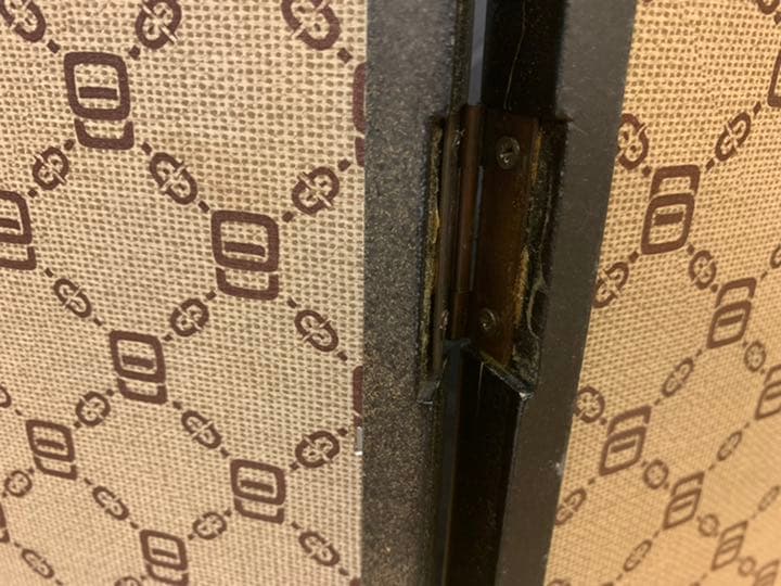 三月三枚折屏風　40号　梅と御所車