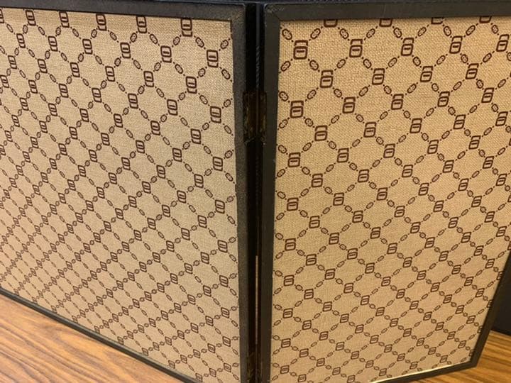 三月三枚折屏風　40号　梅と御所車