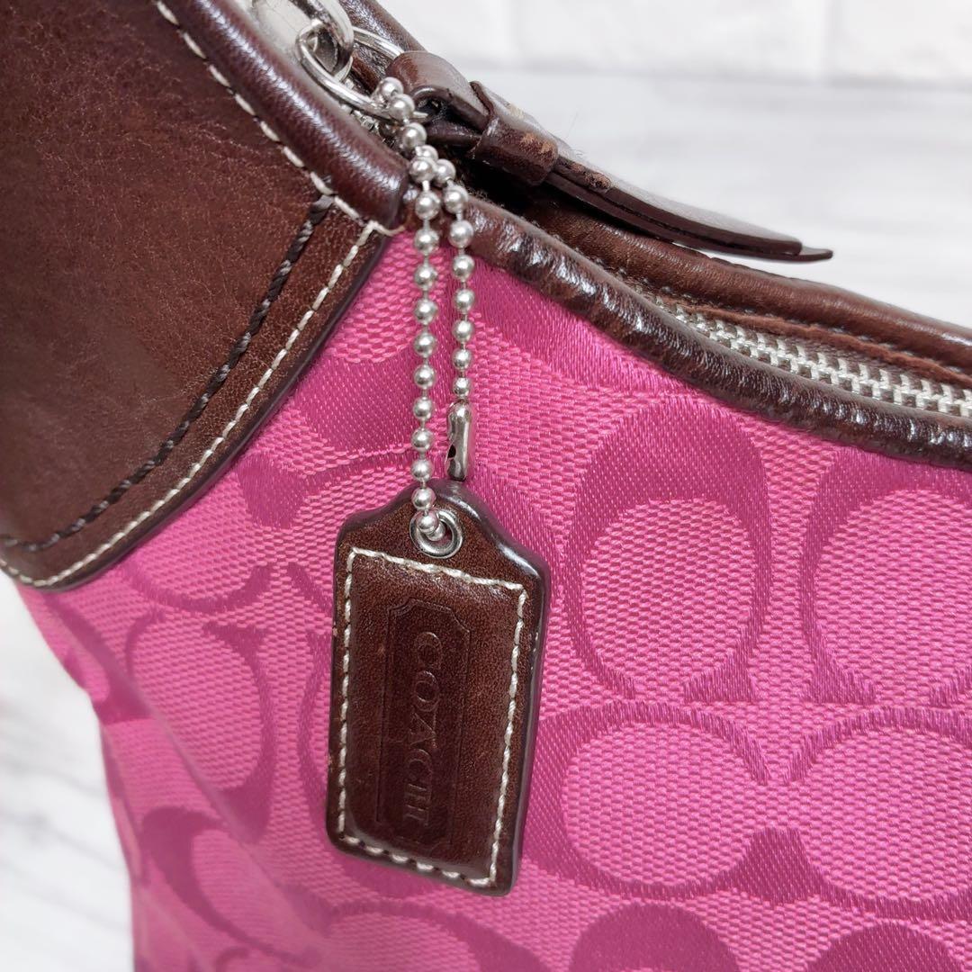 COACH ワンショルダー ソーホー シグネチャー ピンク レザー キャンバス