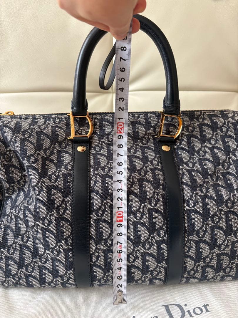 ⑥クリスチャンディオール トロッター柄 D金具 ボストンバッグ 南京錠　保存袋
