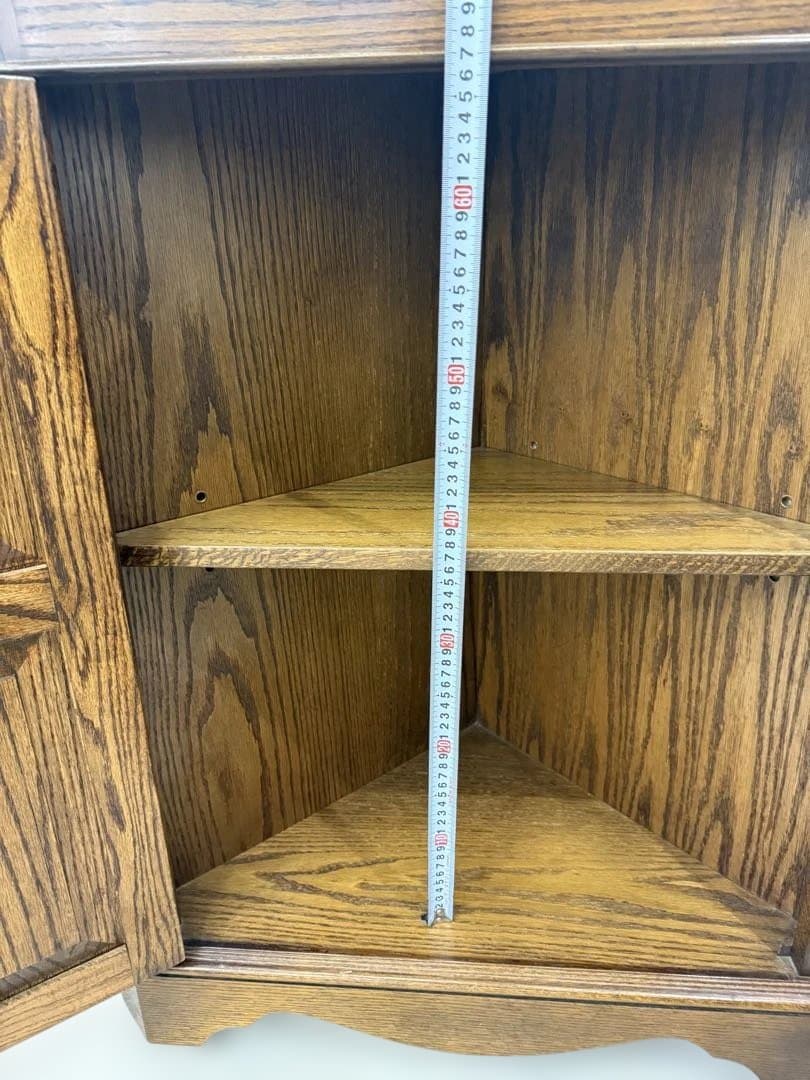 取りに来れる方限定　英国製　木製コーナーキャビネット ブラウン　ビンテージ