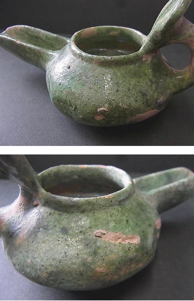★C1106★古代イラン　 オイルランプ　陶製　紀元後1000～1200年頃