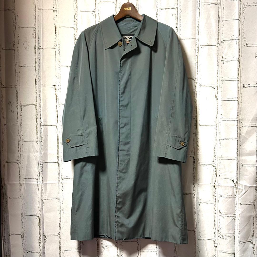 美品 Burberrys バーバリーズ ヴィンテージ バルマカーンコート 青緑
