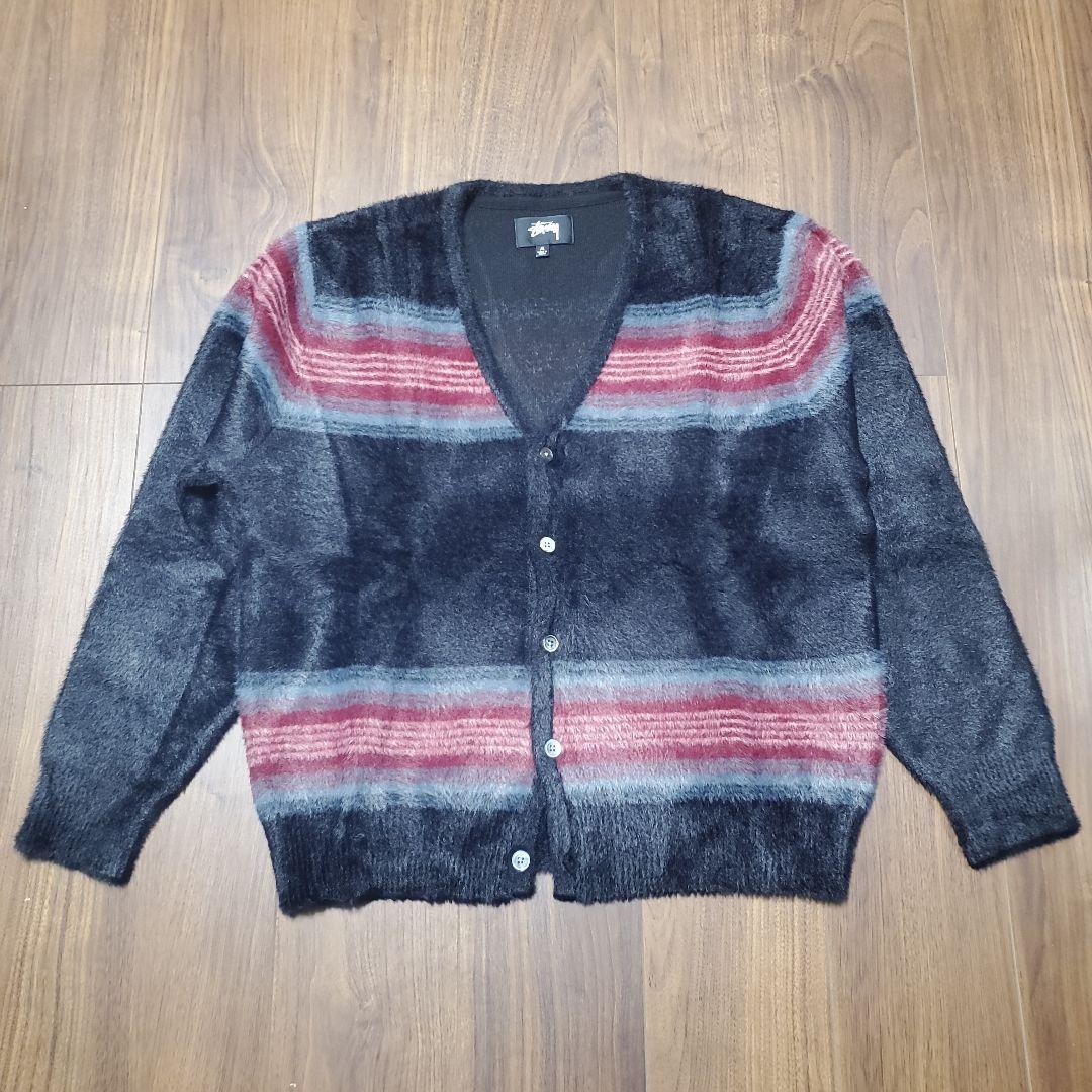 Stussy stripe shaggy cardigan Mサイズ
